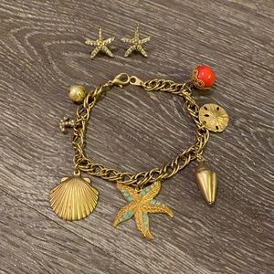 Seaside inspired bracket and starfish earrings